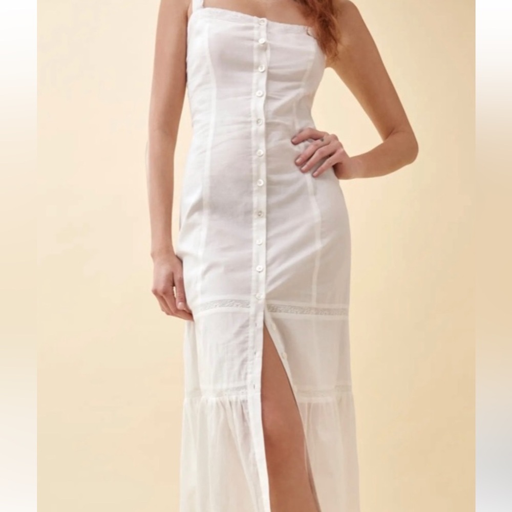 NWT Reformation Diane Button Down Cotton Midi Dress - Picture 4 of 8